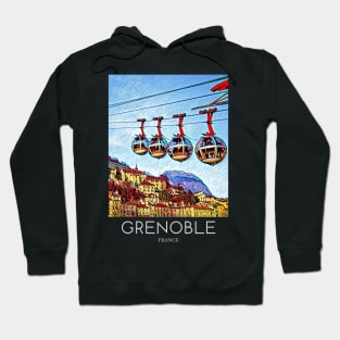 A Pop Art Travel Print of Grenoble - France Hoodie